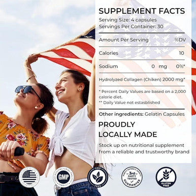 SIRUNES Chicken Collagen Capsules - Type Ii Collagen Nutritional Supplement For Joint, Skin & Bone Support - Non-Gmo, Anti-Aging Dietary Supplements With Hydrolyzed Collagen Peptides - 120 Capsules