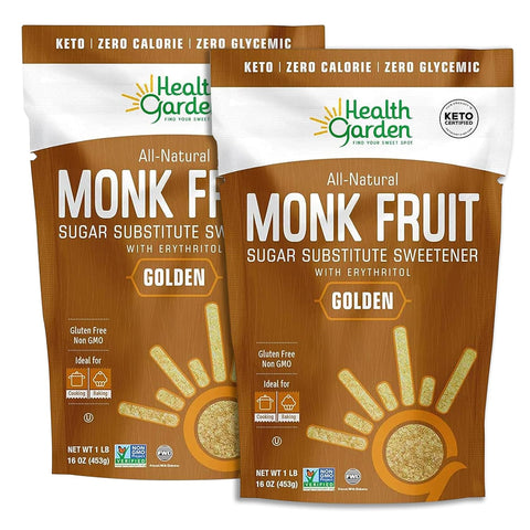 Health Garden Monk Fruit Sweetener, Golden, 2.5lbs Bag ÃƒÂ¢Ã¢â€šÂ¬Ã¢â‚¬Å“ 1:1 Monk Fruit Sugar Substitute with Erythritol ÃƒÂ¢Ã¢â€šÂ¬Ã¢â‚¬Å“ Zero Calorie Monkfruit Sweetener Pure ÃƒÂ¢Ã¢â€šÂ¬Ã¢â‚¬Å“ Ideal for Baking, Keto Friendly, Non-GMO, Kosher