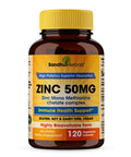 Zinc 50mg Supplement 120 Vegetarian Capsules, Zinc Highly Absorbable Supplements for Immune Support System, Gluten Free Zinc Supplement
