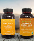 Viva Naturals Vitamin C 1000mg (250 Capsules) and Organic Turmeric Curcumin 1500mg (90 Tablets) Bundle