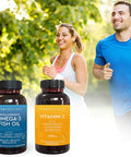 Viva Naturals Vitamin C 1000mg (250 Capsules) and Omega 3 Fish Oil (180 Capsules) Bundle