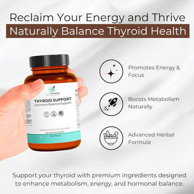 Thyroid Support Supplement With Iodine, Kelp, Ashwagandha, Selenium & Zinc - Supports Energy, Metabolism & Thyroid Health - L-Tyrosine, Schisandra & Bladderwrack - 60 Capsules