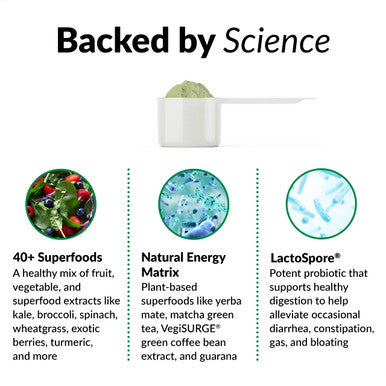 Force Factor Smarter Greens Superfoods + Energy Powder, Greens Powder with Plant-Based , Probiotics, and Digestive Enzymes, Superfood Powder to Boost Energy and Support Immunity, 30 Servings