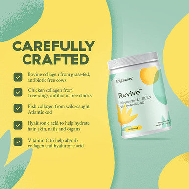 Brightcore Nutrition Revive Multi Collagen Protein Powder Unflavored 30 Servings