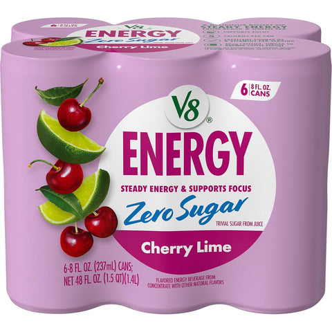 V8 Energy Strawberry Banana Juice Energy Drink, 8 fl oz Can (24 Pack)