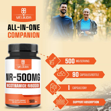 Nad+ Supplement With Nicotinamide Riboside 500Mg - Cellular Energy & Repair, Healthy Aging, Wellness - 90 Capsules - 3 Month Supply
