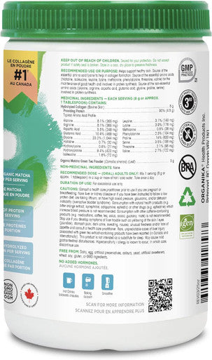 Organika Enhanced Collagen Vitality With Organic Matcha Powder- Sustained Energy And Antioxidant Collagen- 250G