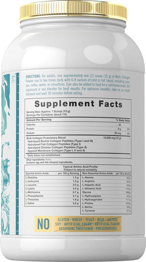 Carlyle Multi Collagen Peptides Powder 40 oz | 10000 mg | Type I II III V & X | Collagen Peptides Supplement with Protein | Multi Food Sourced Collagen | Gluten