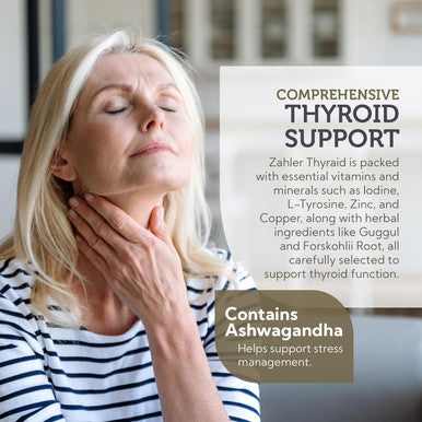 Zahler Thyraid - Thyroid Support Complex With Iodine, Zinc, L-Tyrosine, Ashwagandha, Forskholii - Pure Thyroid Support For Women And Men - Kosher Gluten Non-Gmo Thyroid Supplement (60 Capsules)