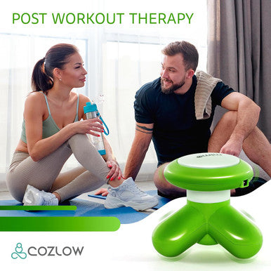 Mini Handheld Massager - Green - Powerful Massage Vibrations For Muscle Relief & Relaxation - Portable Therapeutic Device W/ 2 Convenient Power Modes (Battery Operated & Usb Powered)