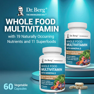 Dr Berg Nutritionals Whole Food Multivitamin With Minerals 60 Capsules