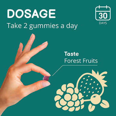 Kids Multivitamin Gummies Vegavero | with Vitamin C, D3, B12, A, B6, Zinc, Calcium & Manganese | NO Preservatives | 100% Vegan | Immune System Support | Forest Fruit Flavour | 60 Gums