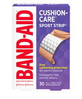 Band-Aid Brand Sterile Cushion Care Flexible Sport Strip Water Resistant Adhesive Bandages, Active First Aid & Wound Care For Minor Cuts, Scrapes & Burns, Extra-Wide Comfort Pad, 30 Ct
