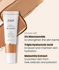 JOAH Beauty Perfect Complexion BB Cream with Hyaluronic Acid and Niaciminade,Korean Makeup with Medium Buildable Coverage,Evens Skin Tone Lightweight Semi Matte Finish Medium with Neutral Undertones
