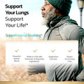 Sunergetic Premium Lung Support Supplement - Lung Cleanse & Detox Supplement With Mullein Leaf NAC Bromelain & Boswellia-Lung Health Formula for Respiratory Breathing & Bronchial Health-60 Capsules