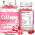 2 Pack Collagen Gummies For Women Men, Sugar Protein Collagen Gummies, 2500Mg Hydrolyzed Collagen Peptide Type I Ii Iii V X With Biotin Vitamin C A B D E For Skin Hair Nails Joint Muscle