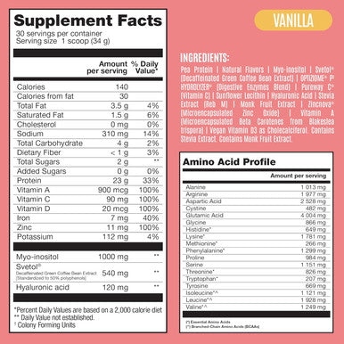 Birdman Fitmingo Vegan Protein Powder With Inositol, Collagen Boosters, Hyaluronic Acid And Vitamins Low Carb, Dairy Free, Lactose Free, Low Calorie 23G Plant Based Vanilla Protein Powder
