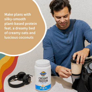 Garden of Life Creamy Vanilla Cookie Protein Powder + Oatmilk 20G Organic Vegan Plant Based Protein Coconut Water Mcts Sprouted Grains Prebiotics Probiotics Non-Gmo Gluten-Free 1.90 Lb