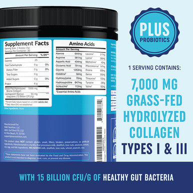 Collagen Probiotics Peptide Powder Type 1 Type 3 GrassFed Hydrolyzed Pure Hydrolyzed Collagen Unflavored 210g