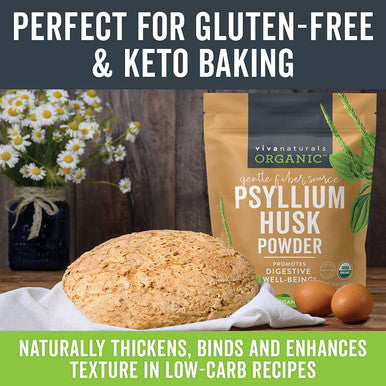 Organic Psyllium Husk Powder (1.5 lbs ) - Easy Mixing Fiber Supplement, Finely Ground & Non-GMO Powder for Promoting Regularity