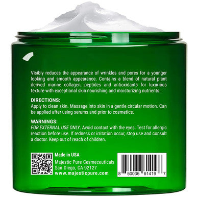 MAJESTIC PURE Tea Tree Oil Moisturizing Cream - Body, Foot & Face Moisturizer - With Ceramides, Vitamins A E & Vegan Collagen - For Dry Skin, Oily Skin, & Appearance Of Wrinkles, Acne & Scars - 16 oz