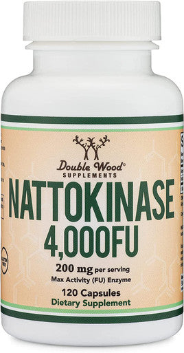 Nattokinase Supplement 4000 FU Servings 120 Capsules Derived from Japanese Natto for Cardiovascular and Blood Circulation Support by Double Wood Supplements