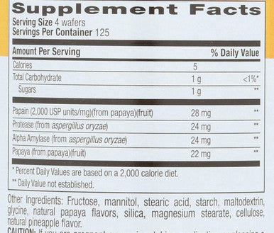 Country Life - Natural Tropical Papaya Enzyme - 500 Chewable Wafers