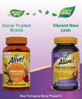 Nature's Way Alive! Immune Gummies, Food-Based Blend (150mg per serving) and Elderberry, Gluten Free, Made with Pectin, 90 Gummies