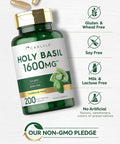 Carlyle Holy Basil Capsules 1600 mg | 200 Count | Tulsi Holy Basil Leaf Extract | Herbal Supplement | Non-GMO Gluten