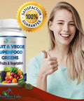 YUMMYVITE Fruit And Veggie Superfood Greens - 28 Fruits And Vegetables Incl. Alfalfa, Barley Grass, Spirulina, Beet Root, Tart Cherry, Concentrated Natural Antioxidants- 60 Tablets