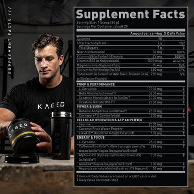 Pre Workout Powder; Pre-KAGED Elite Preworkout for Men & Women, High Stimulant for Workout Energy, Focus & Pumps; Premium L-Citrulline, Beta Alanine, Creatine, & 388mg of Caffeine, Fruit Punch