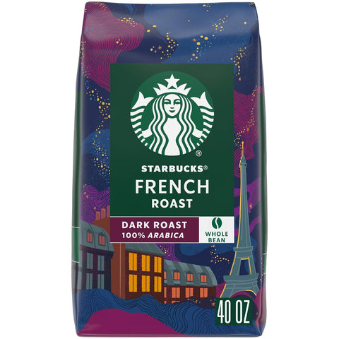 Starbucks Whole Bean Coffee, Dark Roast Coffee, French Roast, 100% Arabica, 1 bag (28 oz)