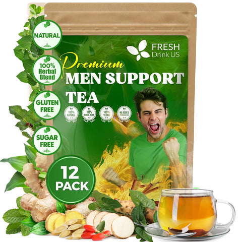 FreshDrinkUS, Premium 50 Mulberry Leaf Tea Bags, 100% Natural & Pure from Mulberry Leaves. Herbal Tea. Made with Natural Material Tea Bags. No Sugar, No Caffeine, No Gluten, Vegan.