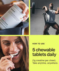 Momentous Creatine Chews - Creatine Monohydrate - Supports Strength Lean Muscle & Recovery for Men & Women - NSF Certified for Sport - 150 Chewable Tablets