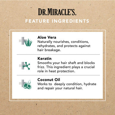 Dr. Miracle's Leave In Conditioner, Blended with Vitamins A, C & E for Strong, Soft, Manageable Shiny Hair, 8 Ounce