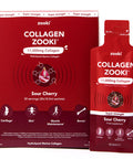 Zooki 11,000mg Super Strength Marine Collagen Liquid Sachets | Hydrolysed Peptides | Ultimate Skin Hair Nails Joints Bones & Muscles Support (Sour Cherry Flavour 30 Servings)