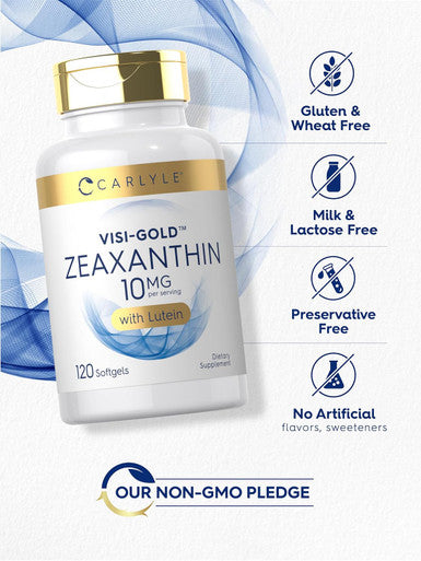 Carlyle Zeaxanthin 10mg | 120 Softgels | Eye Health Support with Lutein | Non-GMO Gluten Supplement