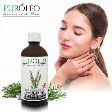 PUROLEO Rosemary Essential Oil, 4 FL OZ/120 ML (Large Bottle) 100% Pure Natural Undiluted, for Aromatherapy (MADE IN CANADA)