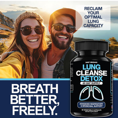 Saint Mingiano Lung Cleanse Detox, 60 Day Cleanse - Supports Lung Health Within Bronchial & Respiratory Systems - Quit & Stop Smoking Aids - Herbal Detox For Lungs