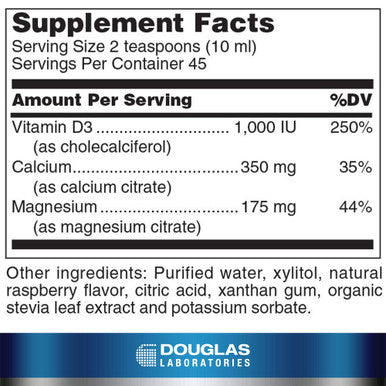 Douglas Laboratories Liquid Cal/Mag/D | Essential Nutrients For Bone Health - 15 Fl. Oz. | Raspberry Flavor