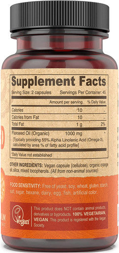 Deva Vegan Vitamins Flax Seed Oil 500Mg Vegan 90 Vcap5