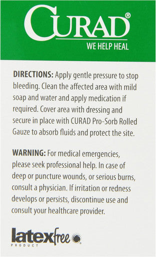 Curad SoothePlus Prosorb Rolled Gauze 2" x 2.5 yd. Not Made from Natural Rubber Latex Pack of 24