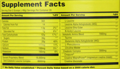 Torrent Post Workout Recovery Supplement: 52g Carbs, 20g Protein and 1.5g Fats- Green Apple - 6#