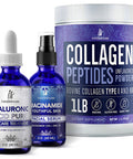 InstaSkincare Healthy Skin Bundle Hyaluronic Acid Serum for Face 2Oz Niacinamide Facial Serum 2Oz Collagen Peptides Powder for Women 1Lb