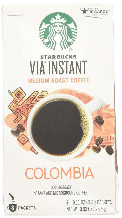 Starbucks VIA Instant Coffee, Medium Roast Coffee, Pike Place Roast, 100% Arabica, Single-Serve, 1 Box (50 Packets) | 100% Arabica instant coffee packets; Pike Place Roast medium roast; 1 box, 50 packets