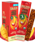 Solely - Organic Mango Fruit Jerky - 12 Individually Wrapped Fruit Strips - Fruit Leather Made from Dried Fruits - Healthy Snacks, Vegan - 0.8oz (23g)