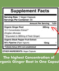 Ginger Root Capsules Organic 3850mg, Ginger Powder, Ginger Supplements, Ginger Capsules, Ginger Pills, Ginger Extract, Organic Ginger Root, Immune Support, Alternative to Ginger Chews, 90 Veg Capsule