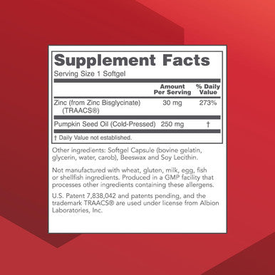 Protocol Zinc Glycinate 30Mg - With Albion Traacs Zinc - Zinc Glycinate Supplement - Immune System Support - Keto Friendly & Dairy - 120 Softgels