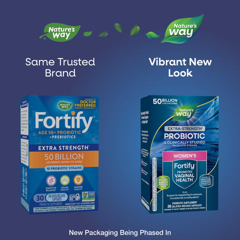 Nature'S Way Fortify Extra Strength Women S Probiotic 50 Billion Cfu Potent Multi-Strain Probiotic For Digestive Vaginal And Immune Support Once-Daily Capsule 30 Capsules