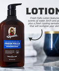 Men's Natural Lotion by Dr. Squatch - Non-Greasy Men's Lotion - 24-hour moisturization hand and body lotion - Made with Shea Butter, Coconut Oil, Vitamin E, and Menthyl Lactate - Fresh Falls (2 Pack)